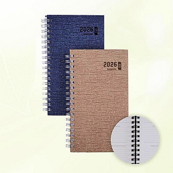 Ecorama 2026, zakagenda 9 x 16 cm, 1 week op 2 bladzijden, SPIRAAL